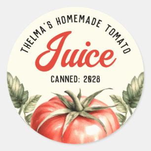 Custom Homemade Tomato Juice preserve  Classic Round Sticker
