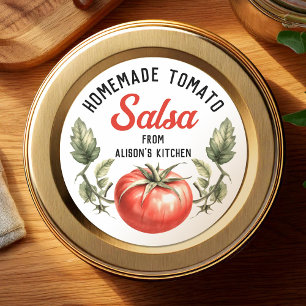 Custom Homemade Tomato Salsa vintage style Classic Round Sticker