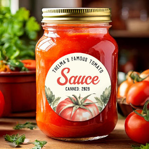 Custom Homemade Tomato Sauce preserve  Classic Round Sticker