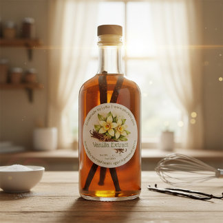 Custom Homemade Vanilla Extract Round Sticker