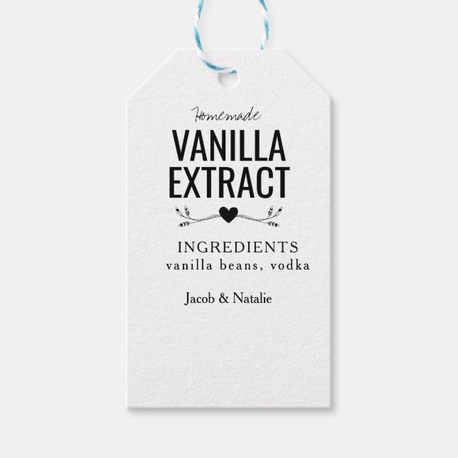 custom homemade vanilla extract wedding wine label (Front)