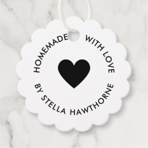 Custom Homemade With Love Heart Favour Tags