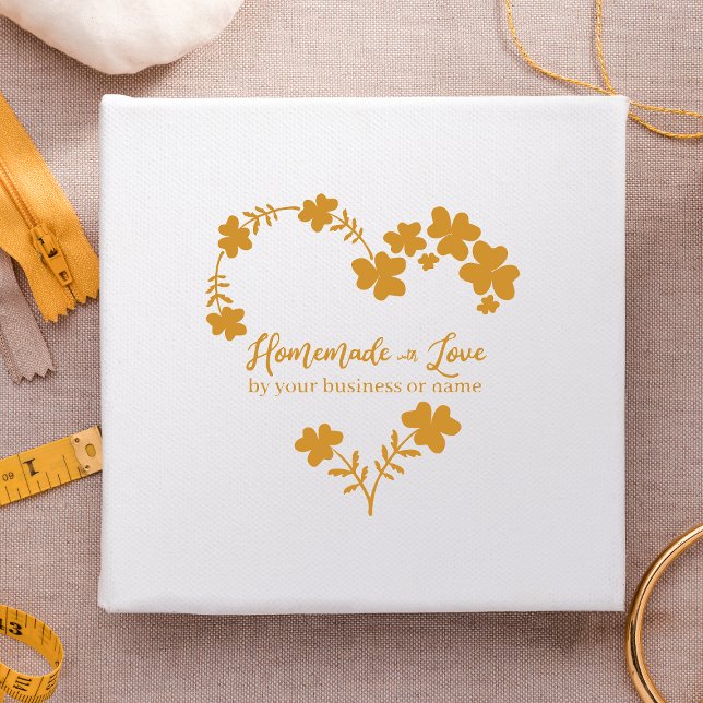 Custom Homemade with Love Quote Flowers Heart Rubber Stamp (Creator Uploaded)