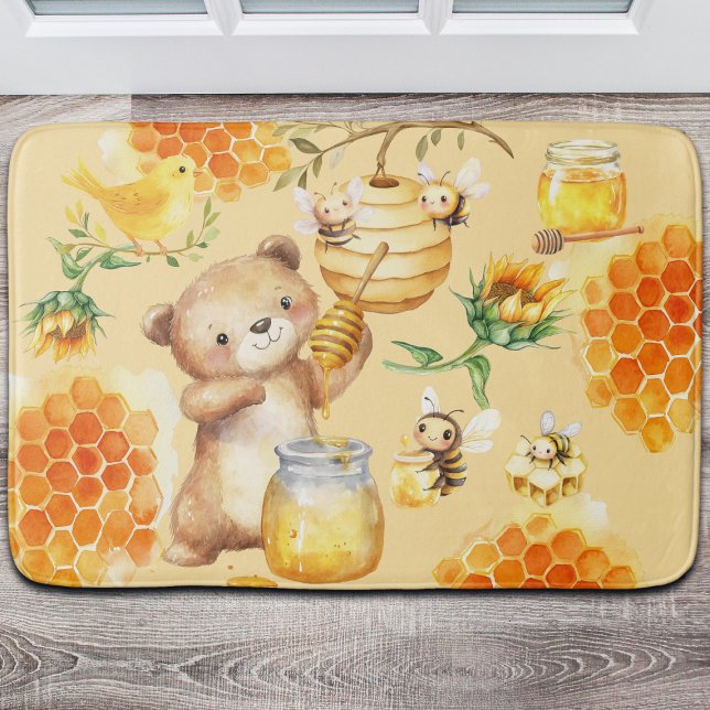 Custom Honey Bear Bees Bath Mat (Creator Uploaded)