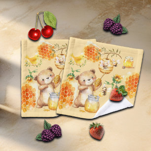 Custom Honey Bear Bees Kids Wash Cloth