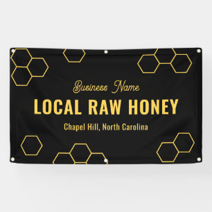 Custom Honey Bee Farmers Market Yellow and Black Banner