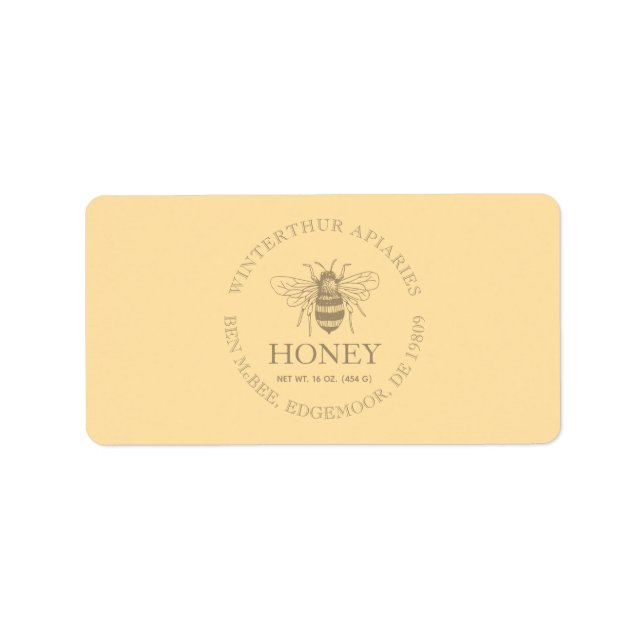 Custom Honey Business Promotional Label (Front)