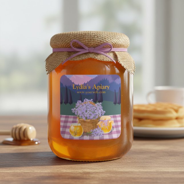 Custom Honey & Lavender  Square Sticker (Creator Uploaded)