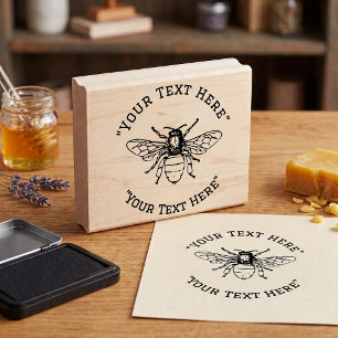Custom Honeybee Text Rubber Stamp