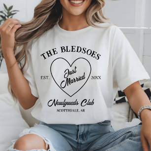 Custom Honeymoon Social Club Just Married Mr & Mrs T-Shirt