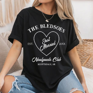 Custom Honeymoon Social Club Just Married Mr & Mrs T-Shirt