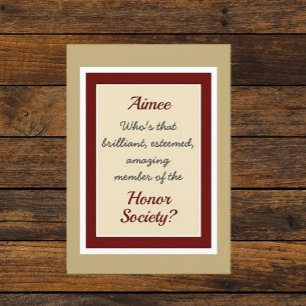 Custom Honour Society Congratulations card