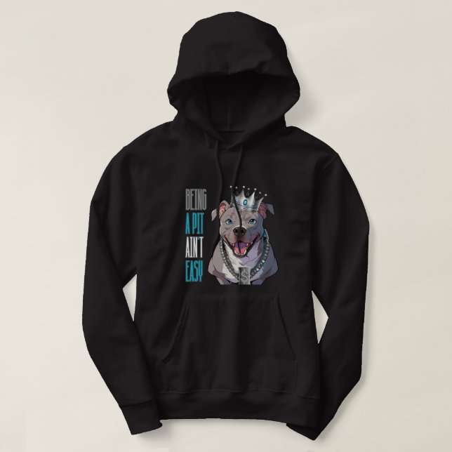 Custom Hooded Sweat Shirt Pit Bull Dog Bully Breed (Design Front)