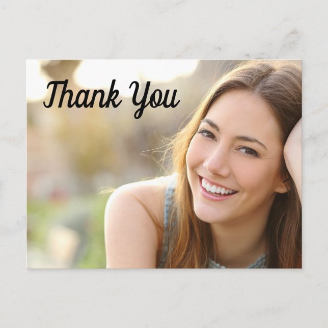 Custom Horizontal Graduation Photo Thank You Postcard (Front)
