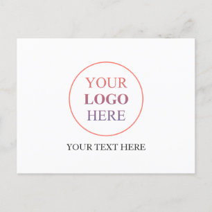 Custom Horizontal Logo – No Minimum Order Invitation Postcard