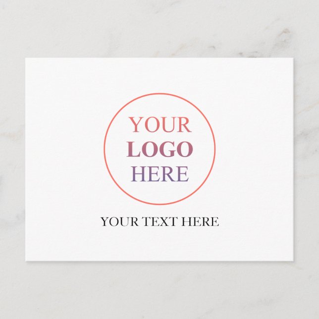 Custom Horizontal Logo – No Minimum Order Invitation Postcard (Front)
