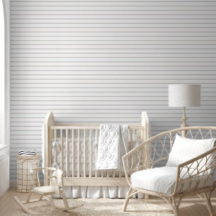Custom Horizontal Stripe Grey Wallpaper