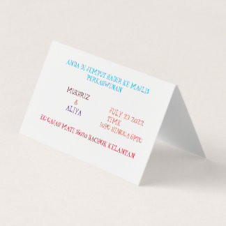 Custom Horizontal Tent Fold Folded Business Card