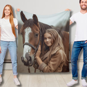 Custom Horse Fleece Blanket Daughter Gift Ideas