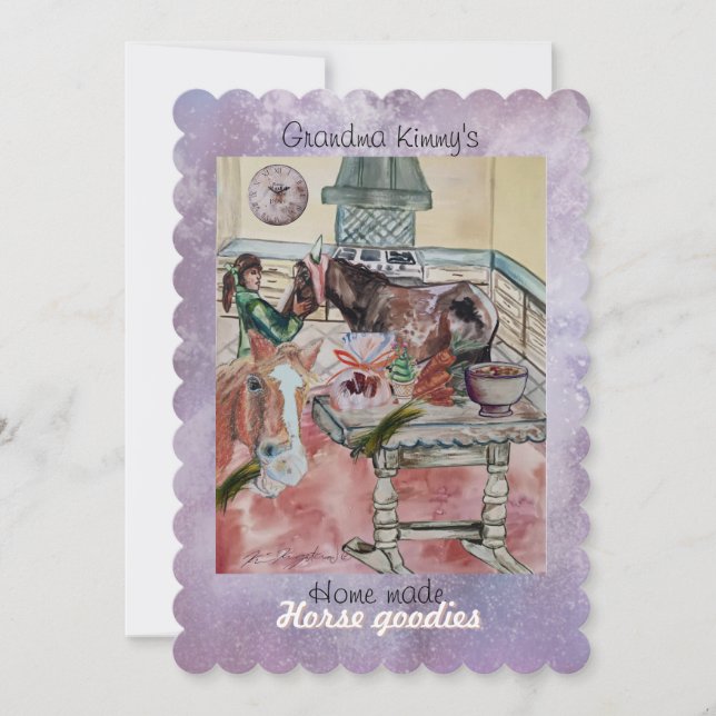 custom horse goodies label invitation (Front)