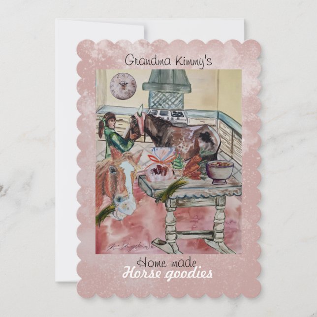 custom horse goodies label invitation (Front)