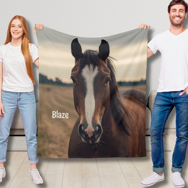 Custom Horse Lover Fleece Blankets Cowgirl Gifts  (Creator Uploaded)