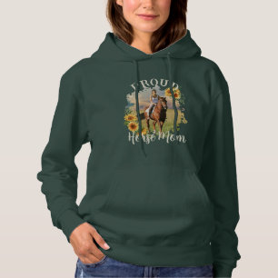 Custom Horse Pet Photo Text Sunflower Accent Hoodie