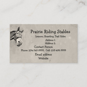 Custom Horse Riding Trail Riding Stable Humour Business Card