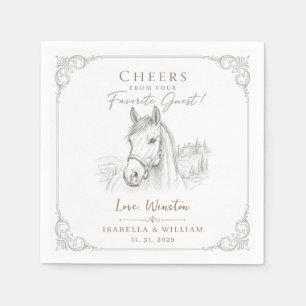 Custom Horse Wedding Equestrian Country French Napkin