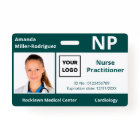 Custom Hospital Employee Logo Blue Green Photo ID