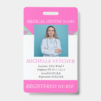 Custom Hospital Employee Photo ID Badge