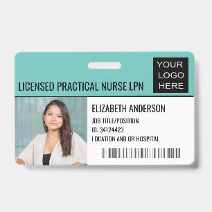 Custom Hospital Photo ID with Logo Medical Badge