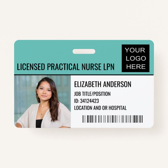 Custom Hospital Photo ID with Logo Medical ID Badge (Front)