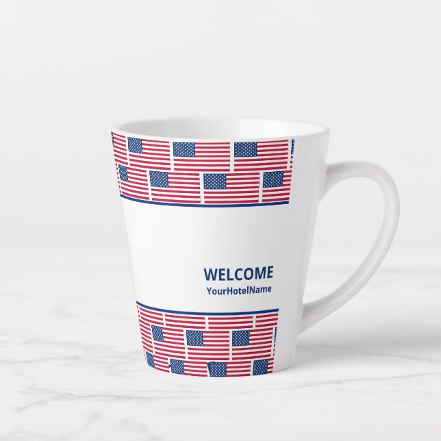 Custom Hospitality USA Flag Latte Mug (Right)