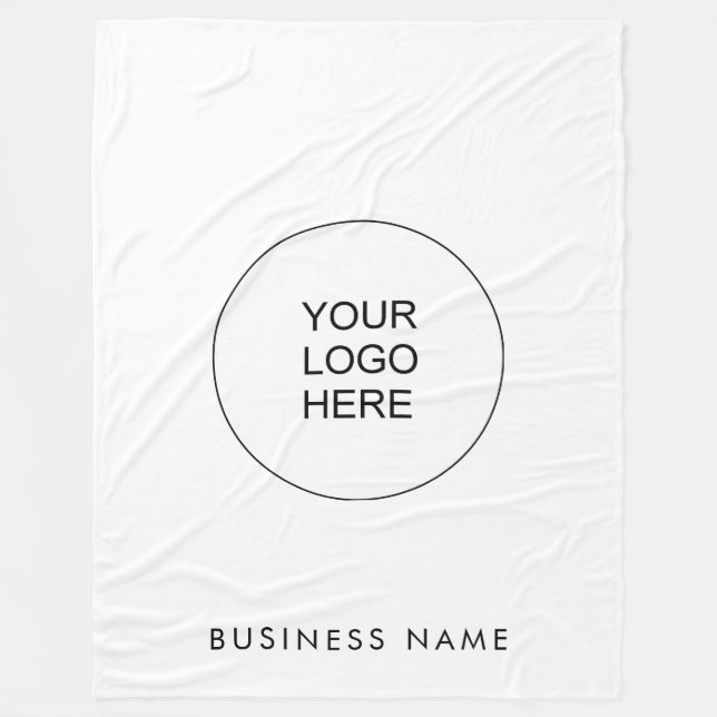 Custom Hostel Motel Hotel Logo Simple Template Fleece Blanket (Front)