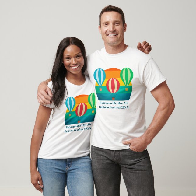 Custom Hot Air Balloon Festival Cute Sunrise T-Shirt (Unisex)