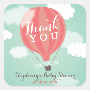 Custom Hot Air Balloon Thank You Stickers