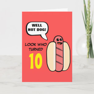Custom Hot Dog Character Birthday Card