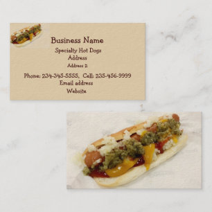 Custom Hot Dog Stand or Food Cart Business Card