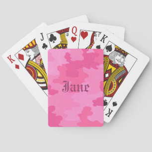 Custom Hot Pink Camouflage Playing Cards