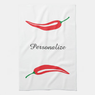 Custom hot red chilli pepper kitchen towel