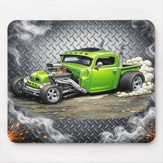 Custom Hot Rod Mouse Pad – Classic Car Enthusiast  (Front)