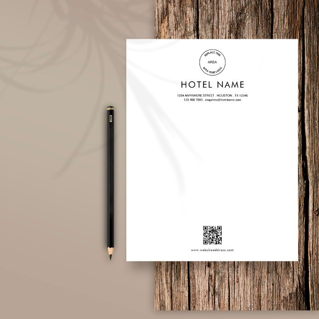 Custom Hotel Guest House Logo QR Code Any Colour Letterhead (Creator Uploaded)
