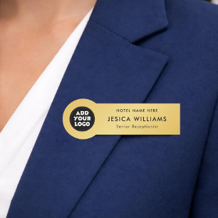 Custom Hotel Logo Name Tag with Job Title