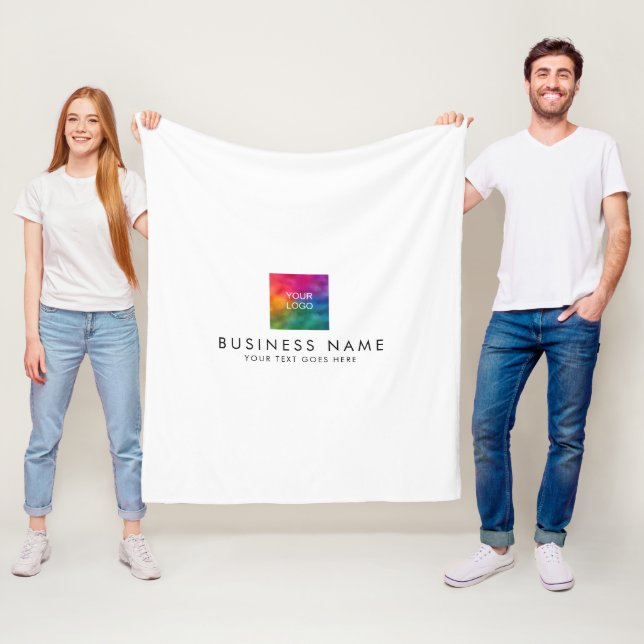 Custom Hotel Motel Hostel Business Logo Template Fleece Blanket (In Situ)