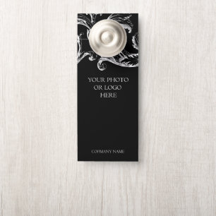 Custom Hotel Resort Business Black Door Hanger