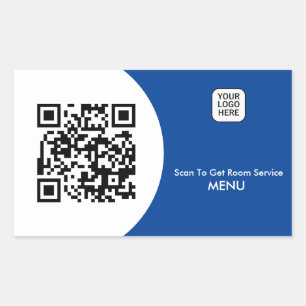 Custom Hotel Room Service Menu QR Code  Rectangular Sticker