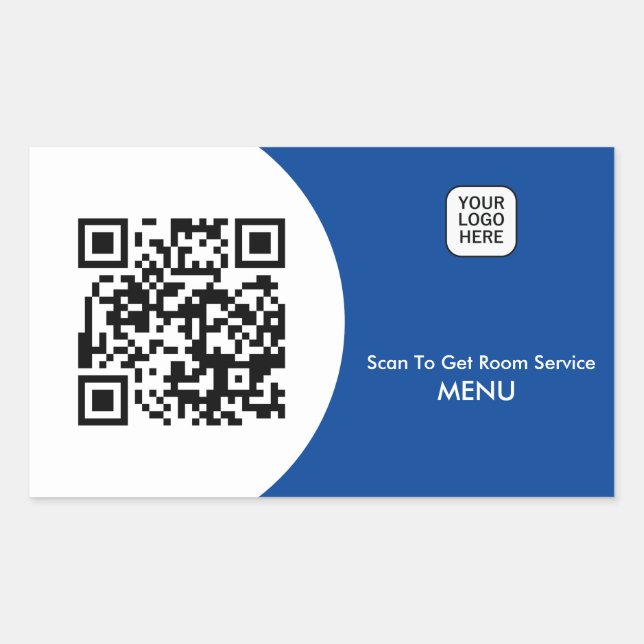 Custom Hotel Room Service Menu QR Code  Rectangular Sticker (Front)