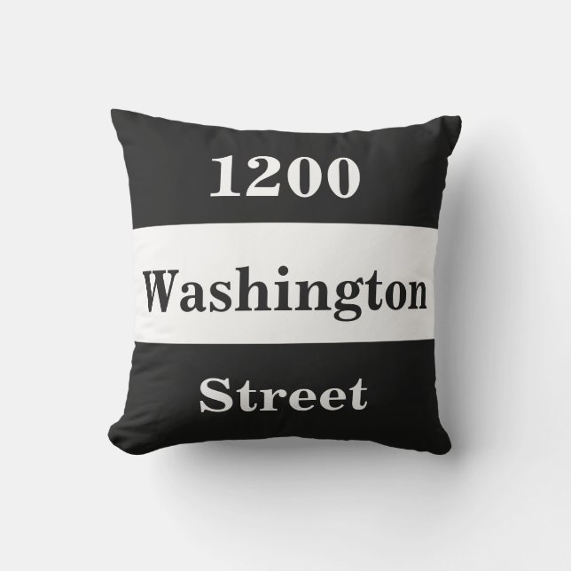 Custom House Number Sign | Street Address Porch Cushion (Front)
