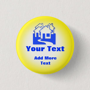 Custom Houses Realtor Button Pin